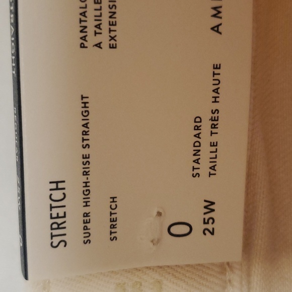 AE Stretch Super High-Waisted Straight Jean in Cream Size 0 / 25W - Picture 10 of 14